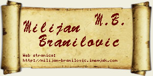 Milijan Branilović vizit kartica